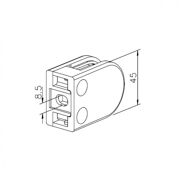 Glasklemme Model 22 PVD - flad eller rr - til 6-8-6.76 mm glas