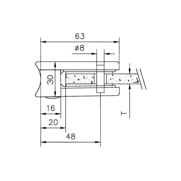 Glasklemme Model 22 PVD - flad eller rr - til 6-8-6.76 mm glas
