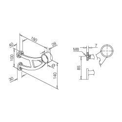 Rrholder, bardisk - fodhviler PVD<br>38.1 &amp; 50,8 mm