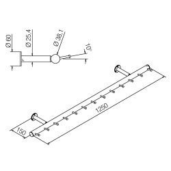 Garderobestnger m. knage <br> 4 forskellige PVD overflader