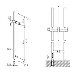 Drhank dobbelt m. ls til glas