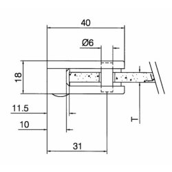 Glasklemme Model 27 PVD - flad eller rr - til 4-6-8-6.76-8,76 mm glas