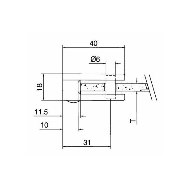 Glasklemme Model 27 PVD - flad eller rr - til 4-6-8-6.76-8,76 mm glas