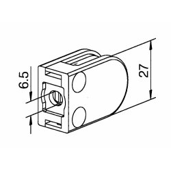 Glasklemme Model 27 PVD - flad eller rr - til 4-6-8-6.76-8,76 mm glas