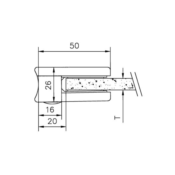 Glasklemme ZENOVIA PVD - flad eller rr - til 6-8-6.76 mm glas