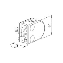Glasklemme ZENOVIA PVD - flad eller rr - til 6-8-6.76 mm glas