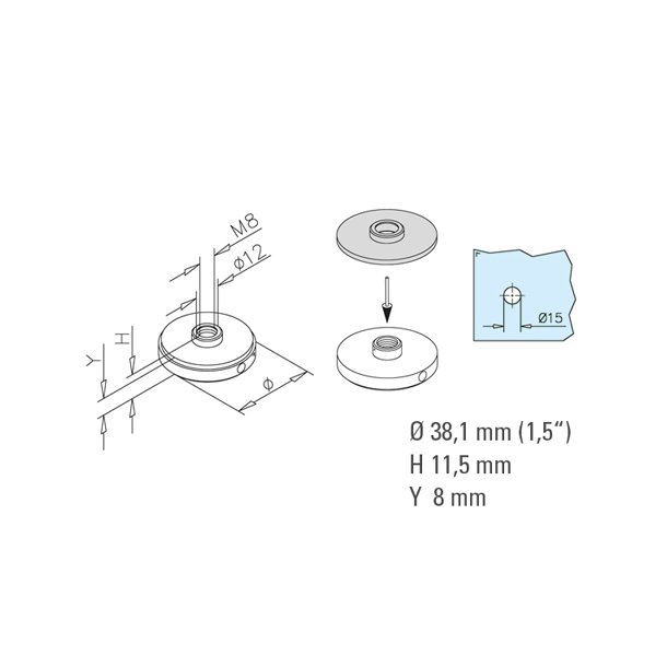 Rrende<br>19 - 25 - 38 -  50 mm PVD