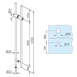 Drhank dobbelt m. ls til glas