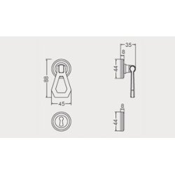 Drgreb incl. rosetter &amp; ngleskilte