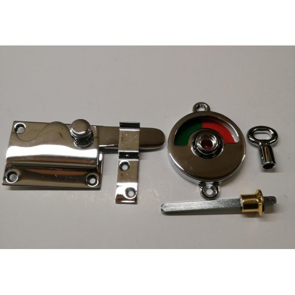 Komplet toiletl�s med n�gle<br>Langt lukke