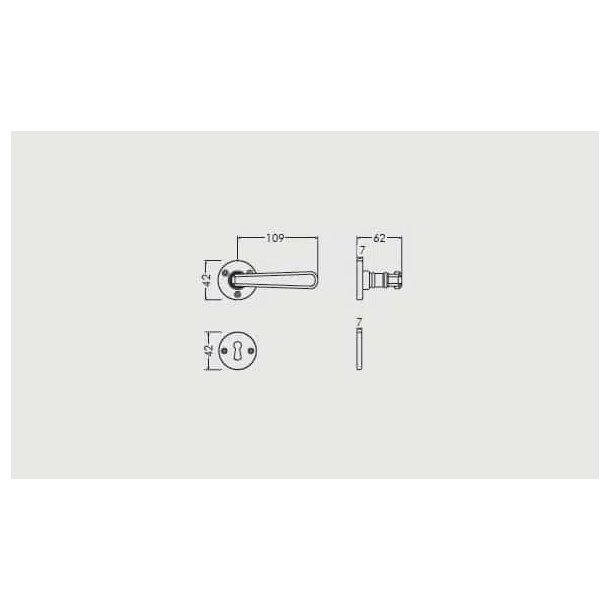 D�rgreb incl. rosetter &amp; n�gleskilte<br>gamle d�re uden 40 mm huller i d�rpladen