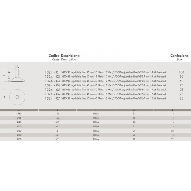 Stilleskrue, fod 35 mm M10