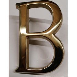 Bogstaver 80mm med stifter Blank messing m.lak B