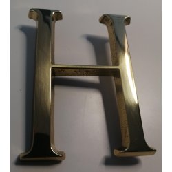 Bogstaver 80mm med stifter Blank messing m.lak H