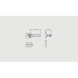 Drgreb incl. rosetter &amp; ngleskilte<br>gamle dre uden 40 mm huller i drpladen