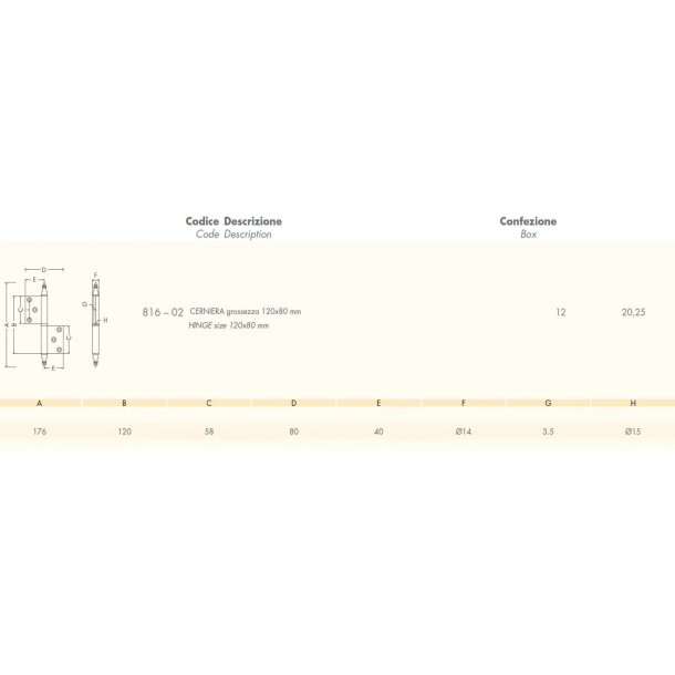 Hngsler, messing 120x80 mm