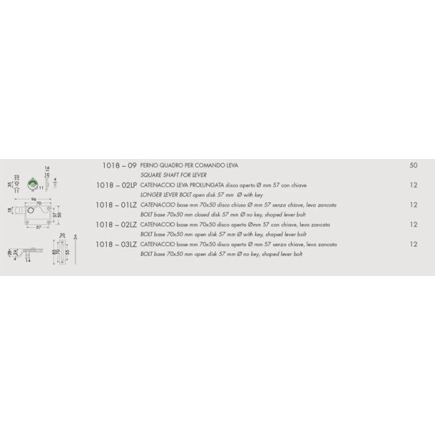 Komplet toiletl�s med n�gle<br> til udadg�ende d�r