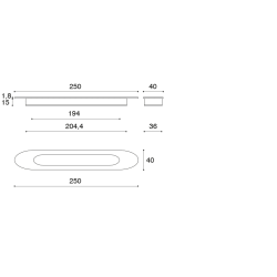 Indfrsningsgreb 250 x 40 mm