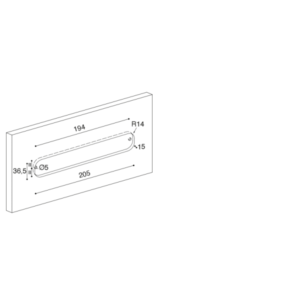 Indfrsningsgreb 250 x 40 mm