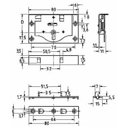 Kistels m. ngleskilt, dorn 25 mm