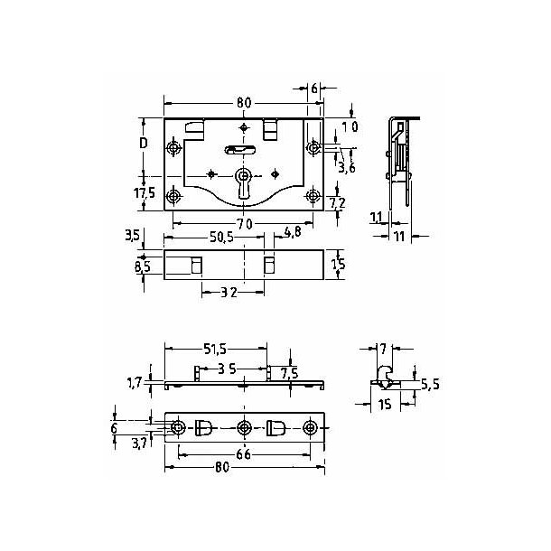 Kistels m. ngleskilt, dorn 25 mm