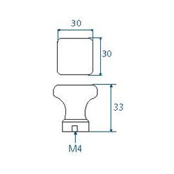 Porcelnsknopper 32 x 32 mm