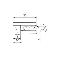 Glasklemme ZENOVIA PVD - flad eller rr - til 6-8-6.76 mm glas
