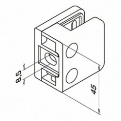  Glasklemme Model 2100<br>ZINK - flad eller rr<br>Glasstruktur: monolitisk / lamineret