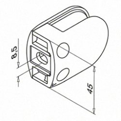 Glasklemme Model 2800<br> ZINK - flad eller r�r<br>Glasstruktur: monolitisk / lamineret