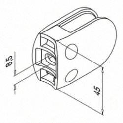 Glasklemme Model 2800<br> ZINK - flad eller r�r<br>Glasstruktur: monolitisk / lamineret