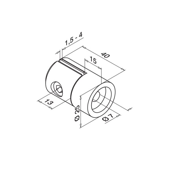 Pladeadapter, fra 1,5 til 4 mm