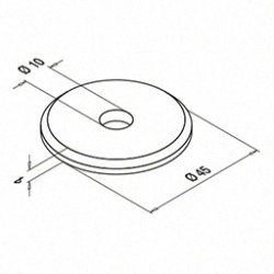 Rund plade,  45 x 4mm -  10mm