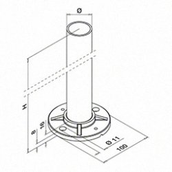 Gel�nderstolpe model 944, � 42,4x2,0mm,