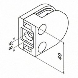 Glasklemme Model 2700<br> AISI 316 - flad eller rr<br>Glasstruktur: monolitisk / lamineret
