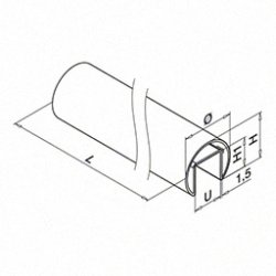 Glaslister�r U-profiler runde - L=2500 mm - AISI 316