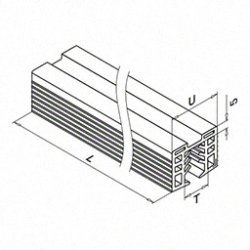 Sort gummiprofil til gel�nder h�ndlister�r � 60 mm
