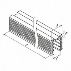 Sort gummiprofil til gel�nder h�ndlister�r � 60 mm
