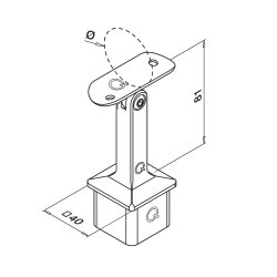 H�ndlistest�tte,  justerbar, Flad og R�r, 40x40x2mm