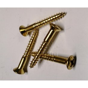 Linsehovedet skrue PZD, 4,0 x 30 mm,<br> Blank messing