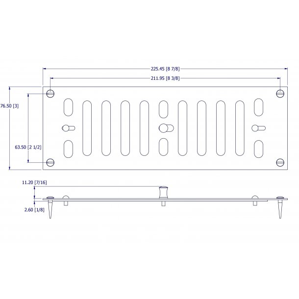 Ventilationsrist m. lukke<br>messing