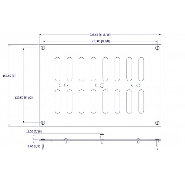 Ventilationsrist m. lukke<br>messing