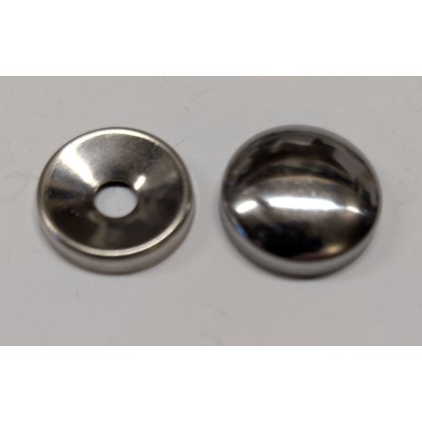 Spejlskruehoved 20 mm rustfri uden skrue